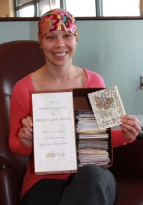 The first person to choose cards from the PROJECT GIVE THANKS box at the Rocky Mountain Cancer Center.  2011